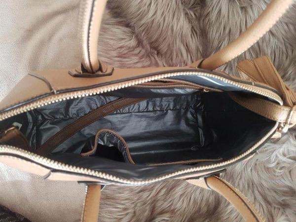 Image 3 of biege handbag with shoulder strap