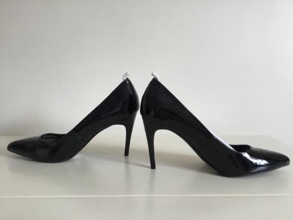 Image 2 of Black high heel shoes never worn bought from M and S