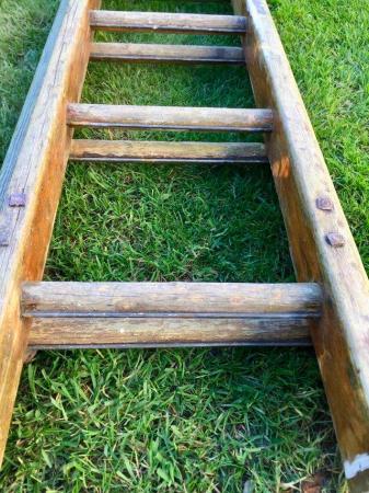 Image 2 of Two section sturdy wooden ladder