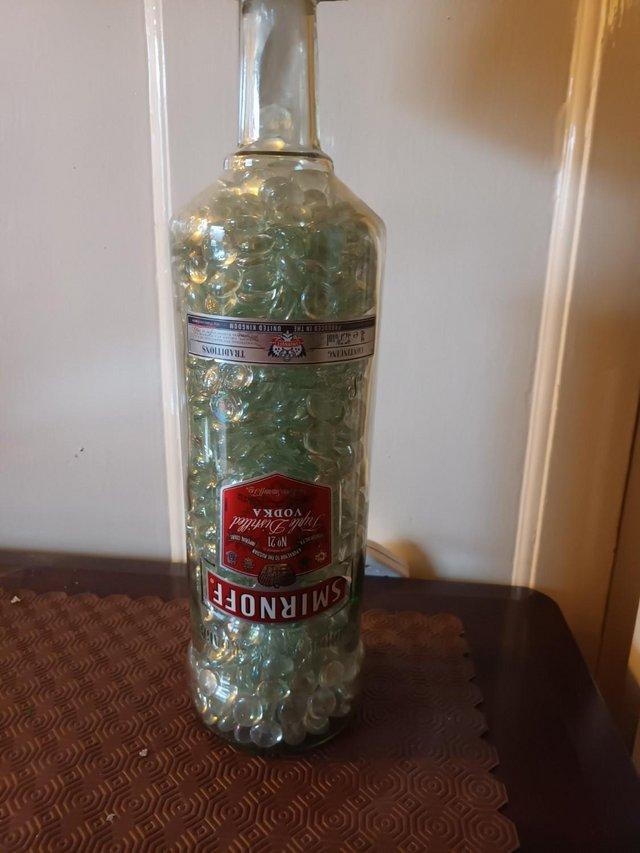Preview of the first image of Large Smirnoff Vodka Optic Bottle Lamp.