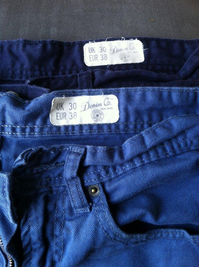 Preview of the first image of Two Pairs of Blue 'Denim Co.' Shorts.