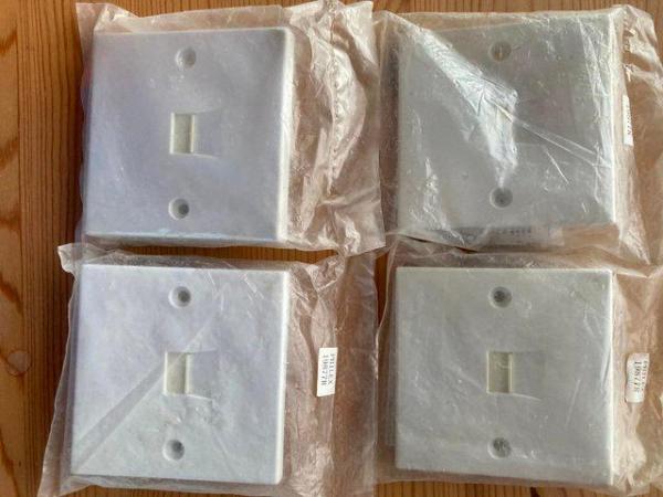 Image 2 of 4 x New Philex Telephone White Wall socket FacePlate 19877R