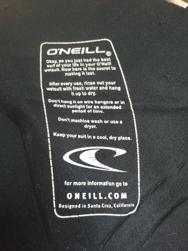 Preview of the first image of Winter Ladies O'niell wetsuit size 8.