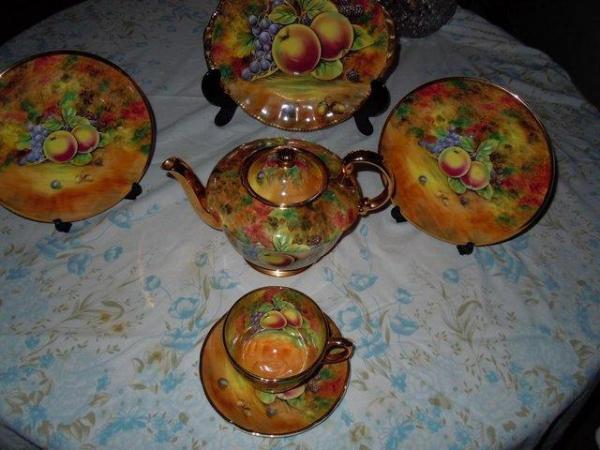 Image 1 of Tea Pot Plates Cup & Saucer Hand Painted/ Signed Baroness