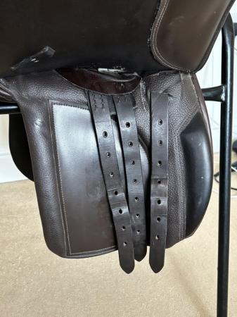 Image 1 of 16.5 extra wide English leather saddle