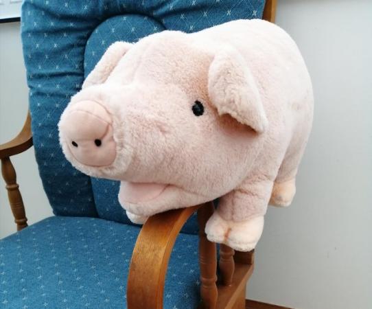 Image 3 of A Medium Sized Keel Simply Soft Pink Plush Pig.