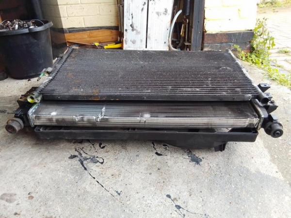 Image 2 of Jaguar X type rad pack with ac condenser and fan for sale