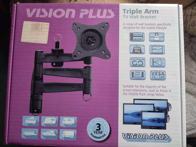 Preview of the first image of Vision Plus Triple Arm TV Wall Bracket - unused.