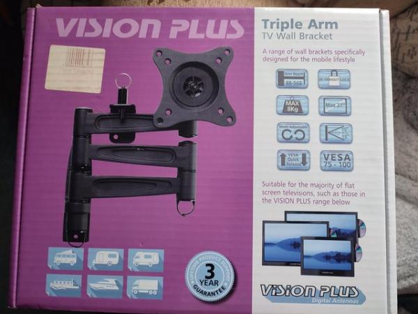 Image 1 of Vision Plus Triple Arm TV Wall Bracket - unused