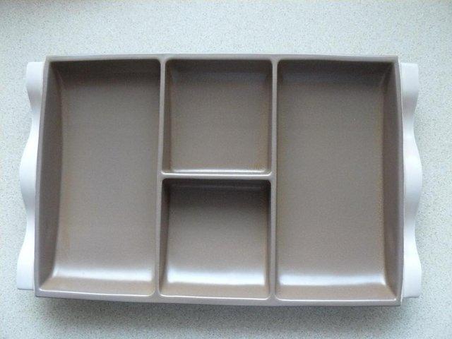 Preview of the first image of Vintage Poole Pottery hors d'oeuvres tray.