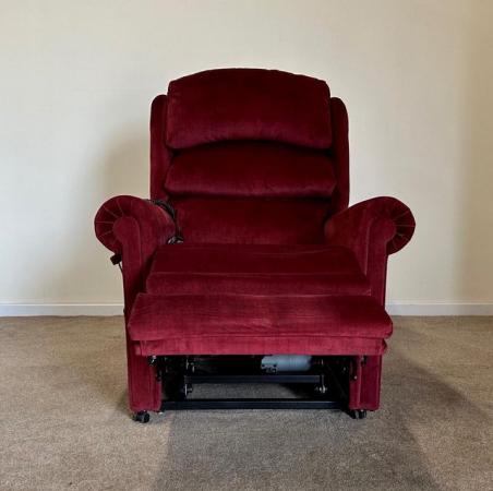 Image 4 of PRIDE ELECTRIC RISER RECLINER DUAL MOTOR RED CHAIR DELIVERY