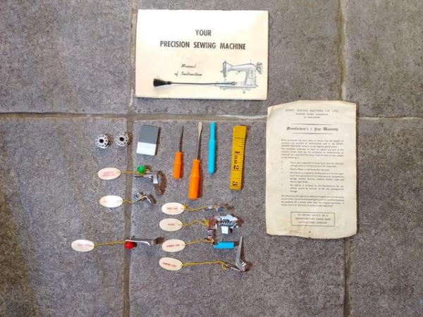 Image 3 of Vintage Jones Sewing machine with instruction manual and acc