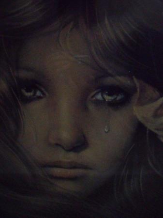 Image 3 of Signed Joy Laros weeping woman Verkerke poster/Nielsen frame