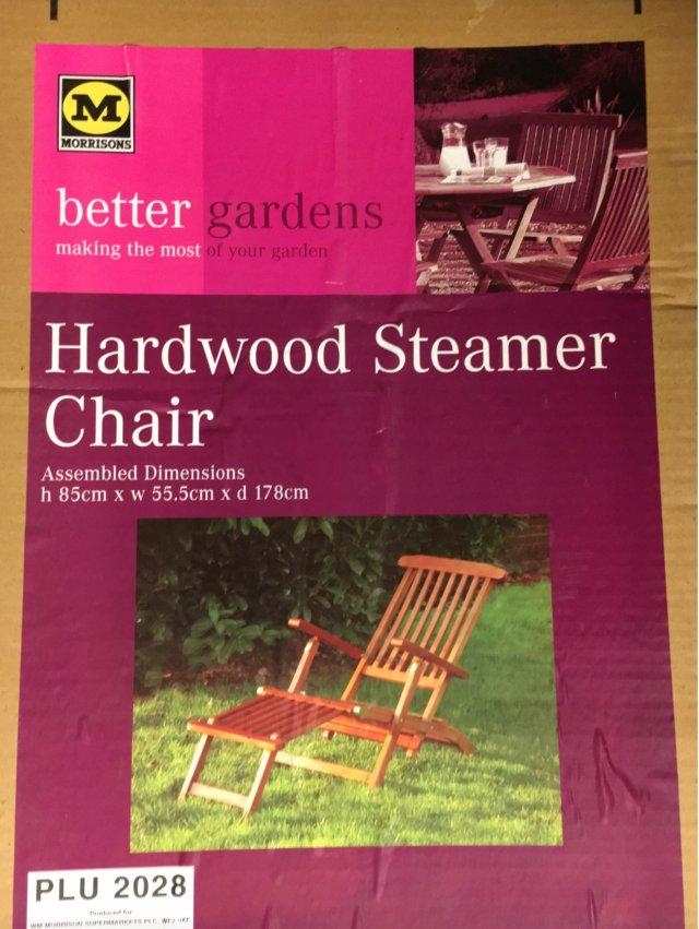 Preview of the first image of Hardwood Steamer Chair; brand new, still in box..