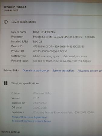 Image 3 of Dell Optiplex 3020 Intel Core i5 + Monitor