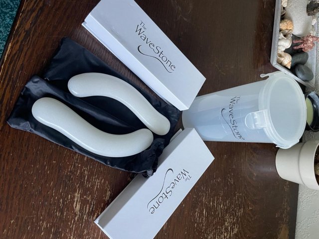 Preview of the first image of Wavestone - White Jade massage tool.
