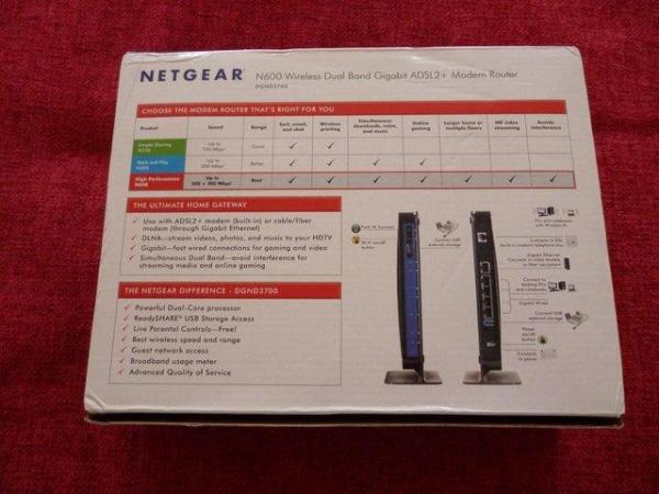 Image 2 of Netgear N600 Dual Band Modem Router ADSL2+