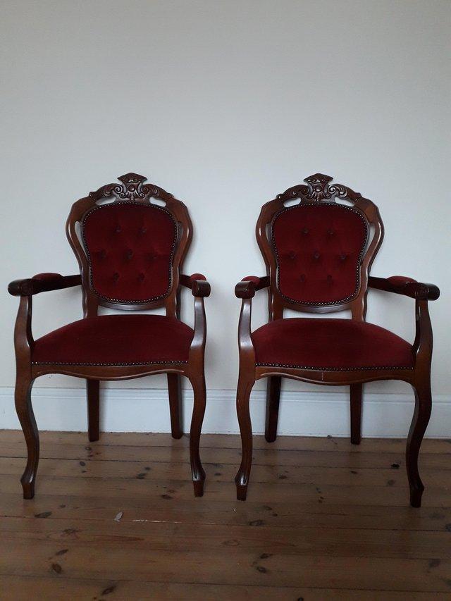 Preview of the first image of 2 x FRENCH ROCOCO STYLE CARVER CHAIRS.