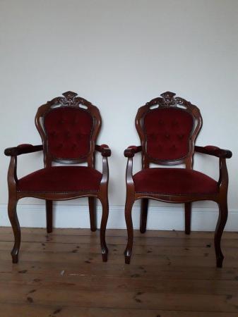 Image 1 of 2 x FRENCH ROCOCO STYLE CARVER CHAIRS