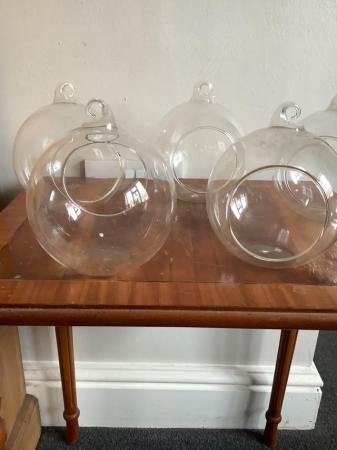 Image 3 of Glass baubles 12cm Open for confetti,tealights etc
