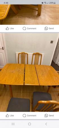 Image 2 of Extendable Dining Table plus 6 Chairs (Inc 2 Carvers)