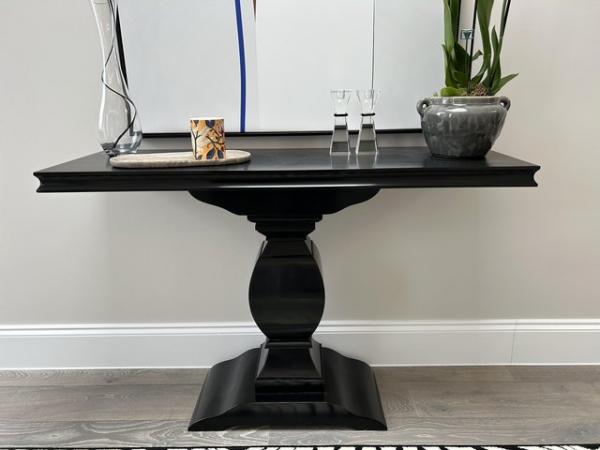 Image 1 of Italian Black lacquered calved console table