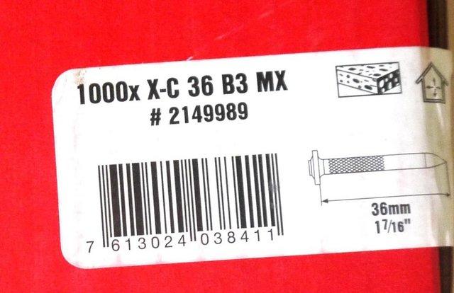 Image 1 of Box of Hilti nails 36mm x 1000x X-C 36 B3 MX,