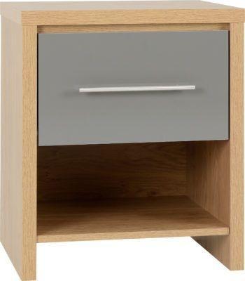 Preview of the first image of SEVILLE 1 DRAWER BEDSIDE - GREY GLOSS.