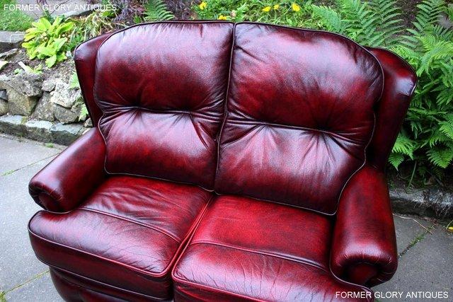 Image 70 of SAXON OXBLOOD RED LEATHER CHESTERFIELD SETTEE SOFA ARMCHAIR