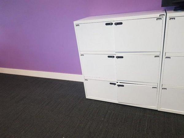 Image 6 of White 6-compartment office combination metal locker