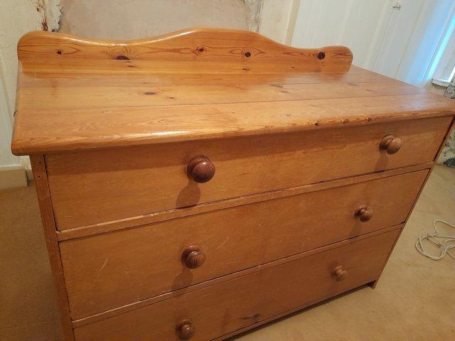 Preview of the first image of Real solid pine chest of drawers.