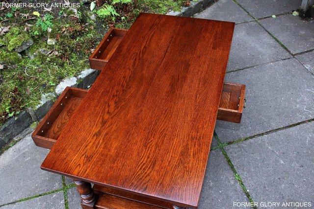 Image 74 of TAYLOR & Co STRESSED OAK THREE DRAWER POTBOARD COFFEE TABLE
