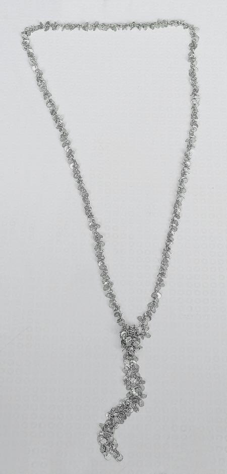 Preview of the first image of Lovely Long Silver Coloured Necklace.
