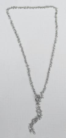 Image 1 of Lovely Long Silver Coloured Necklace