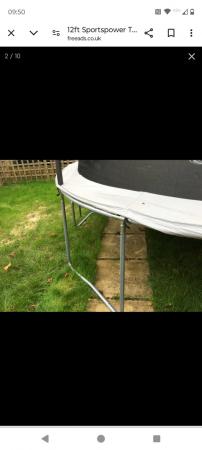 Image 2 of 12ft Sportspower trampoline with enclosure and rain cover
