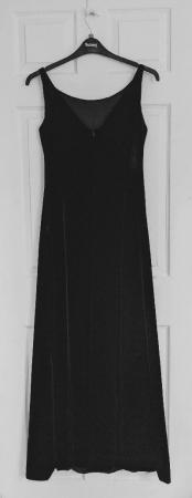 Image 2 of Gorgeous Ladies Black Velvet Look Evening Dress By Zara