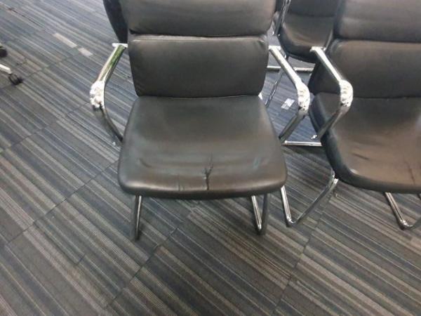 Image 1 of Eames style Office Faux Leather Dark blue Conference meeting