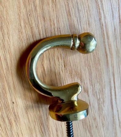 Image 3 of Heavy Duty Decorative Solid Brass Hooks With Ball End (12)