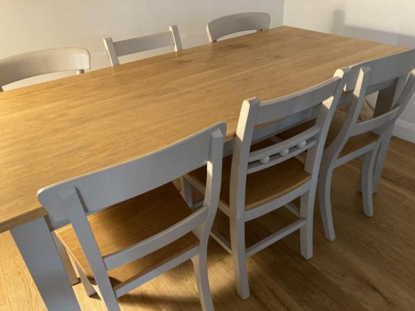 Image 2 of Solid Oak dining table and chair set