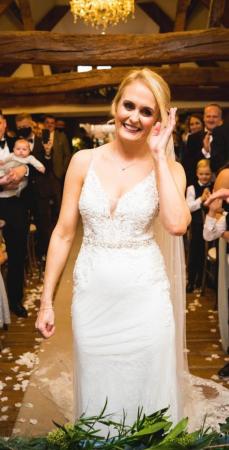 Image 2 of Wed 2 B Ivory lace wedding dress with long lace train