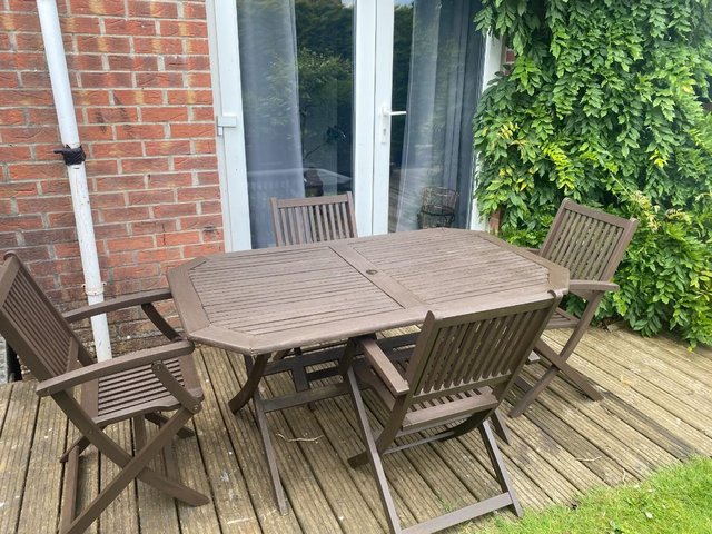 Preview of the first image of Garden Table & Four Armchairs for sale. Ready to use!.