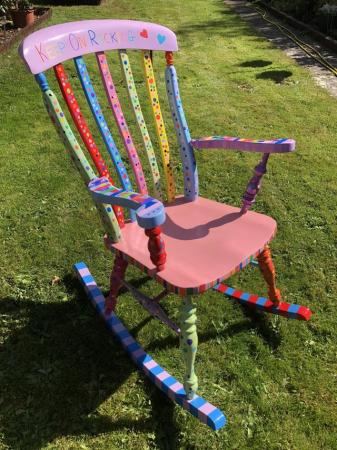 Image 1 of Rocking chair hand painted and varnished