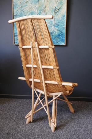 Image 9 of Mid Century 1970s Ash & Wicker Lounge Chair