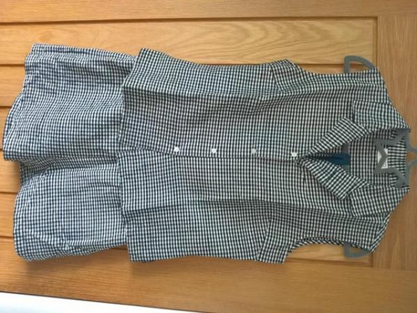 Image 1 of Silk shorts and blouse matching set size 12 black & white