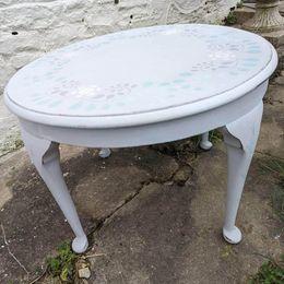 Image 1 of Fully Refurbished Hand Painted Coffee Table With Floral Desi