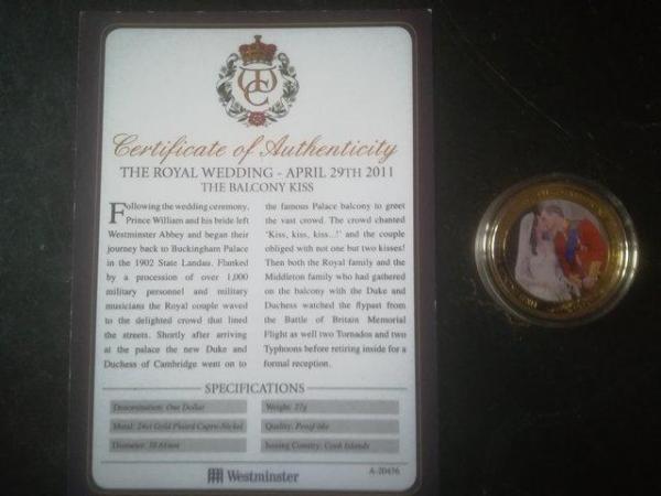 Image 1 of HRH WILLIAM & CATHERINE ENGAGEMENT COIN