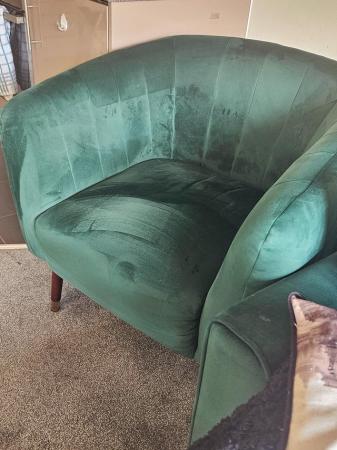 Image 3 of Dfs velvet green cocktail chair