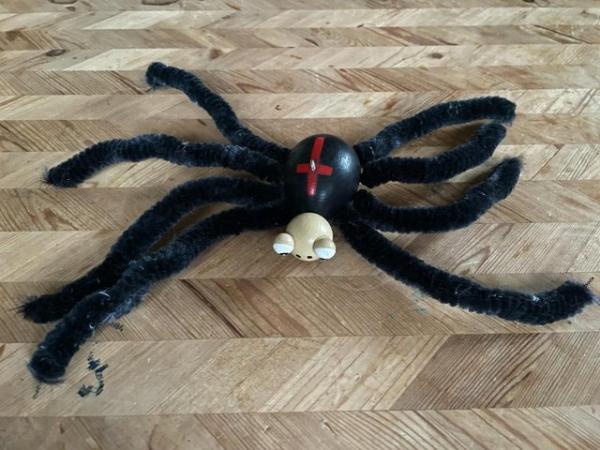 Image 1 of Wooden Spider Model Toy for hanging up.