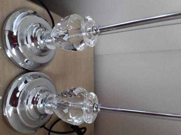 Image 3 of TWO POLISHED CROME TABLE LAMPS
