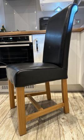 Image 2 of Oak Furnitureland Oak/Black leather chair
